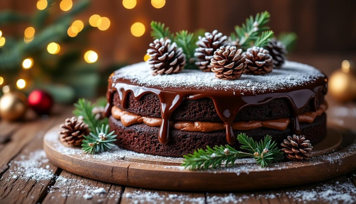 découvrez notre recette irrésistible de gâteau chocolat de noël fondant : une douceur moelleuse, riche en chocolat, parfaite pour sublimer vos fêtes de fin d'année et ravir petits et grands gourmands.