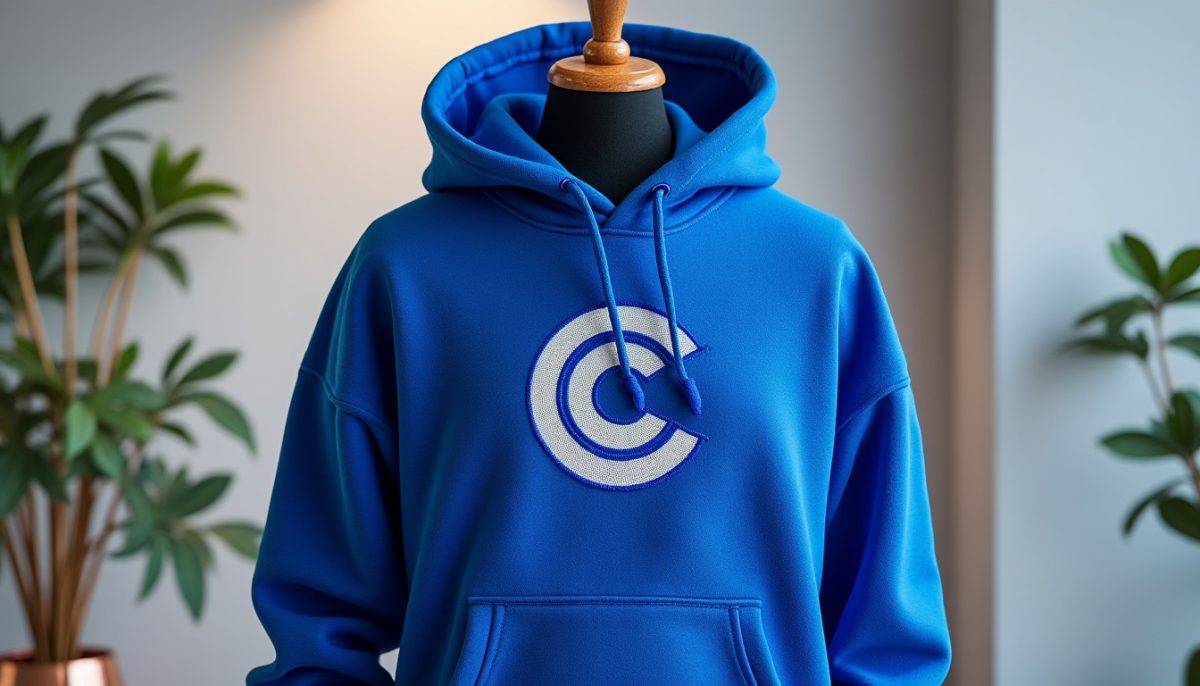 découvrez le hoodie pour adultes allntrends, un sweat à capuche royal bleu orné d'une broderie capsule corp inspirée d'anime. style unique, confort et passion pour les fans !