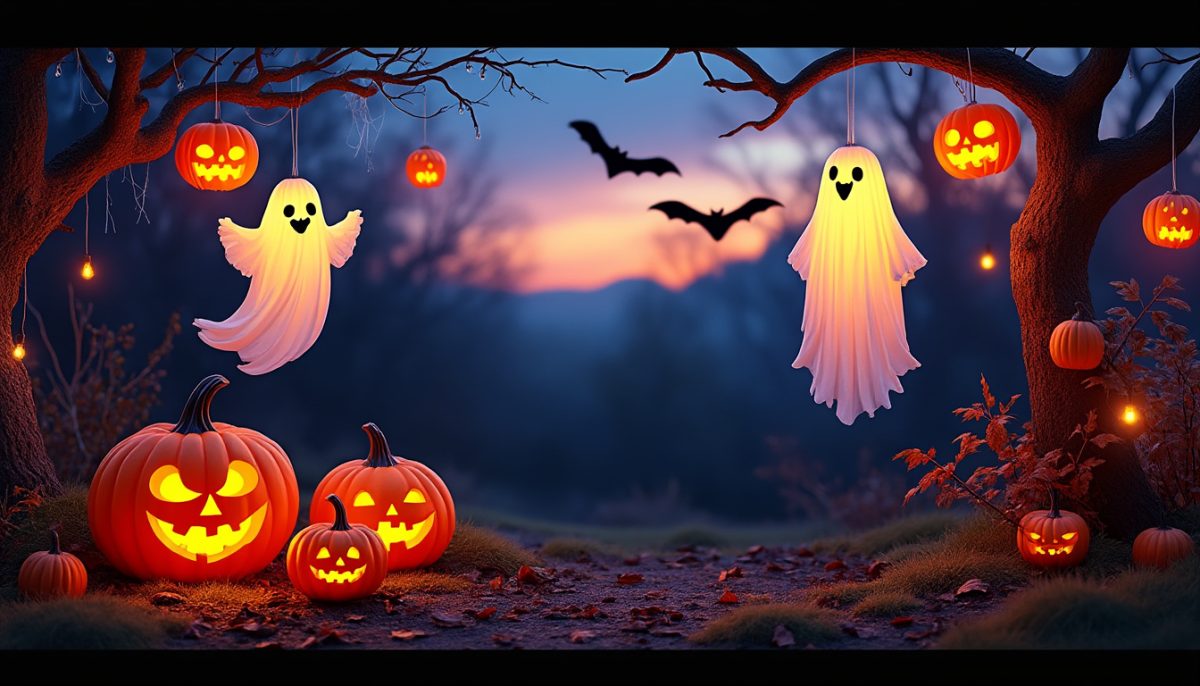 illuminez votre fête d'halloween avec nos luminaires suspendus en forme de fantômes et citrouilles. ambiance effrayante et festive garantie pour une décoration originale !