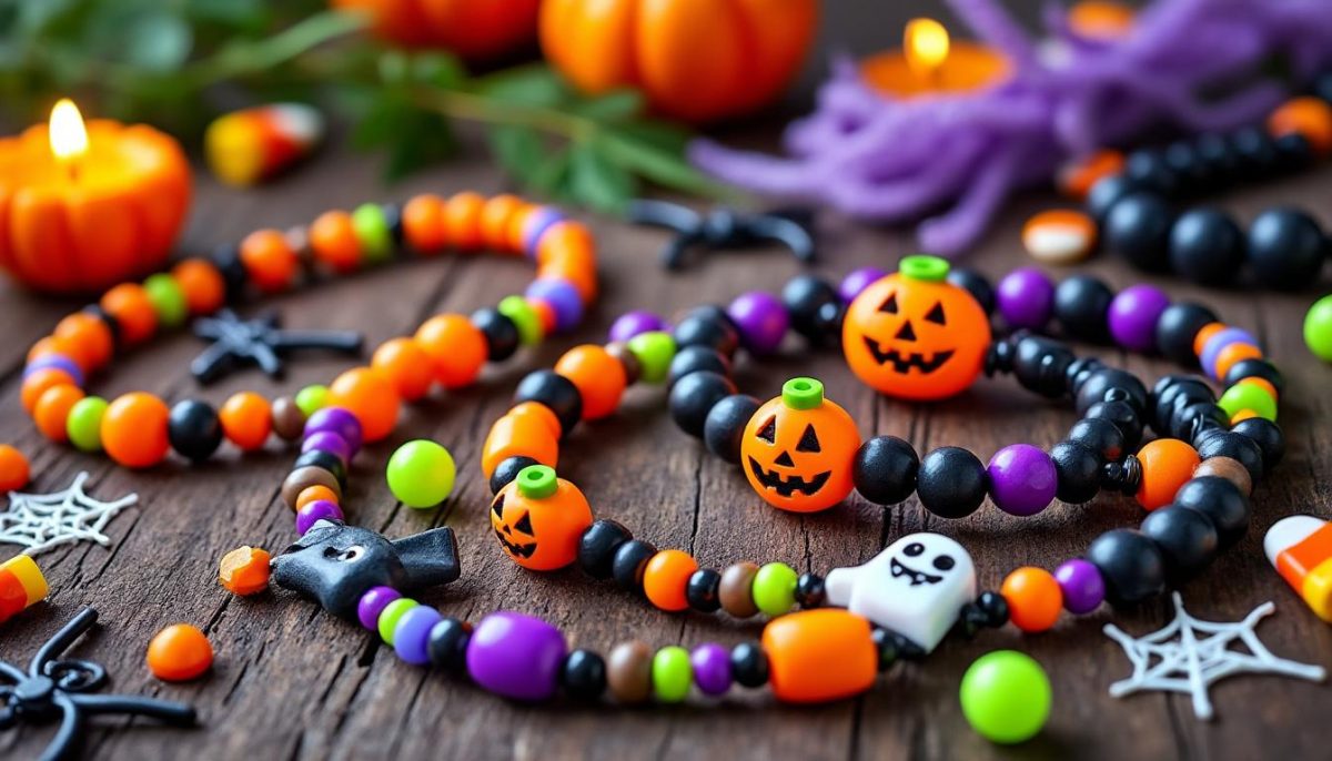 créez vos propres bracelets et colliers d’halloween avec nos perles originales. idéal pour des activités diy, ces kits de perles sont parfaits pour personnaliser vos accessoires festifs facilement !