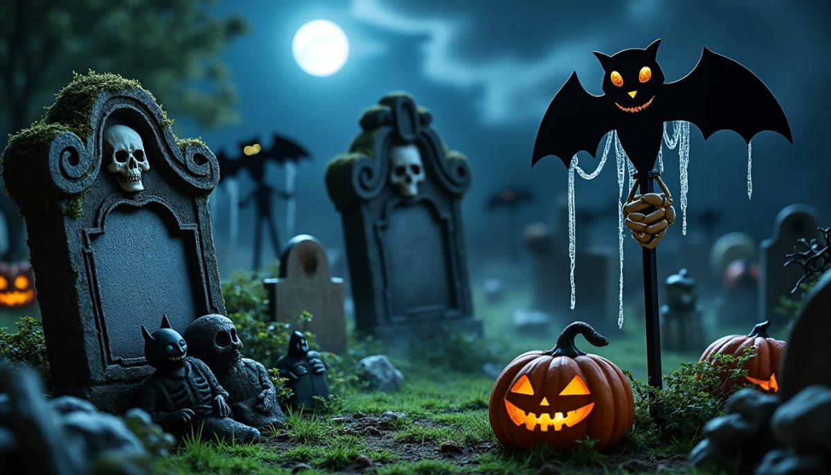 décorez votre espace pour halloween avec des pierres tombales et piquets de jardin de cimetière réalistes. parfaits pour une ambiance effrayante, ces accessoires transforment votre extérieur en véritable décor de film d’horreur !