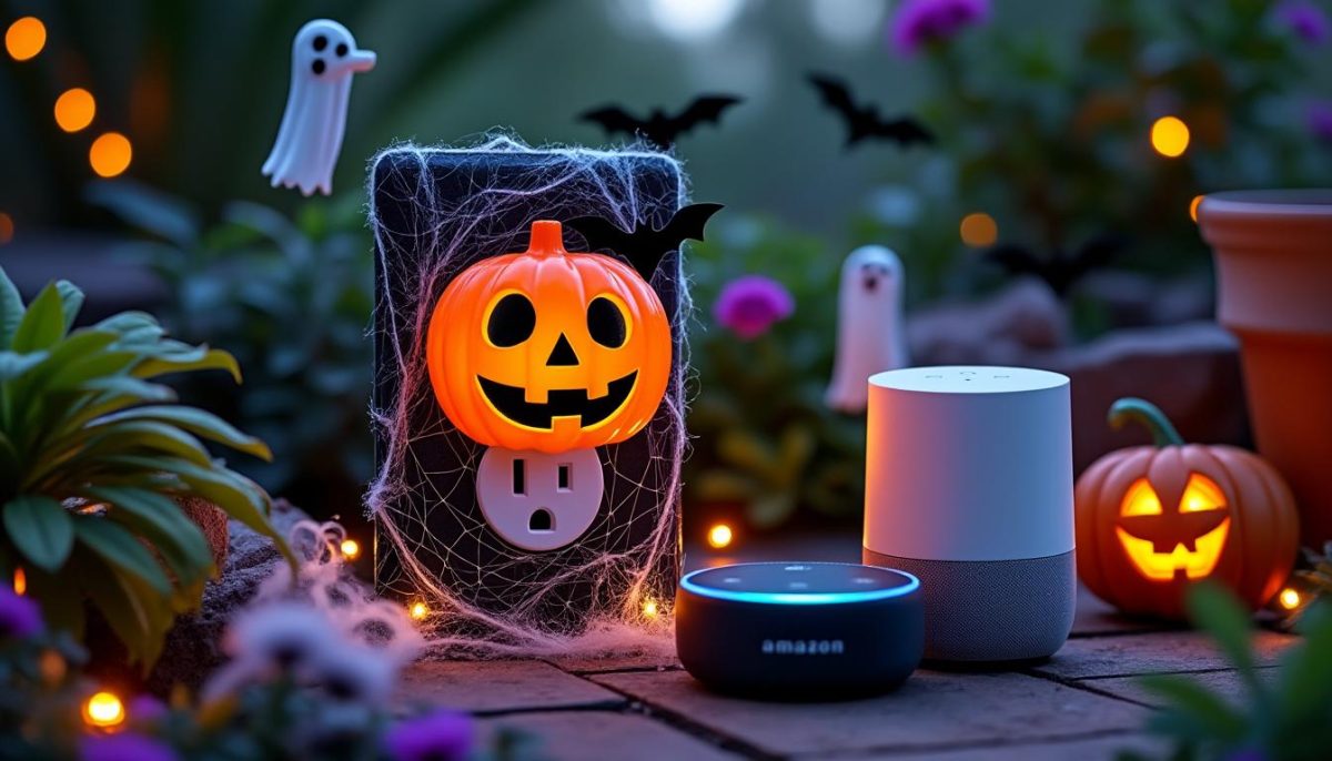 découvrez nos prises extérieures wifi compatibles halloween, contrôlables avec alexa et google home. automatisez vos décorations et lumières extérieures facilement depuis votre smartphone ou à la voix !