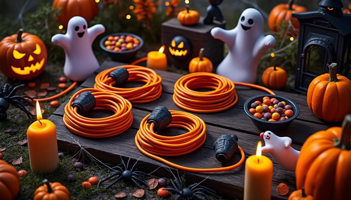 découvrez notre sélection de rallonges étanches pour halloween, disponibles en différentes longueurs et ampérages, idéales pour une utilisation extérieure en toute sécurité lors de vos décorations festives.