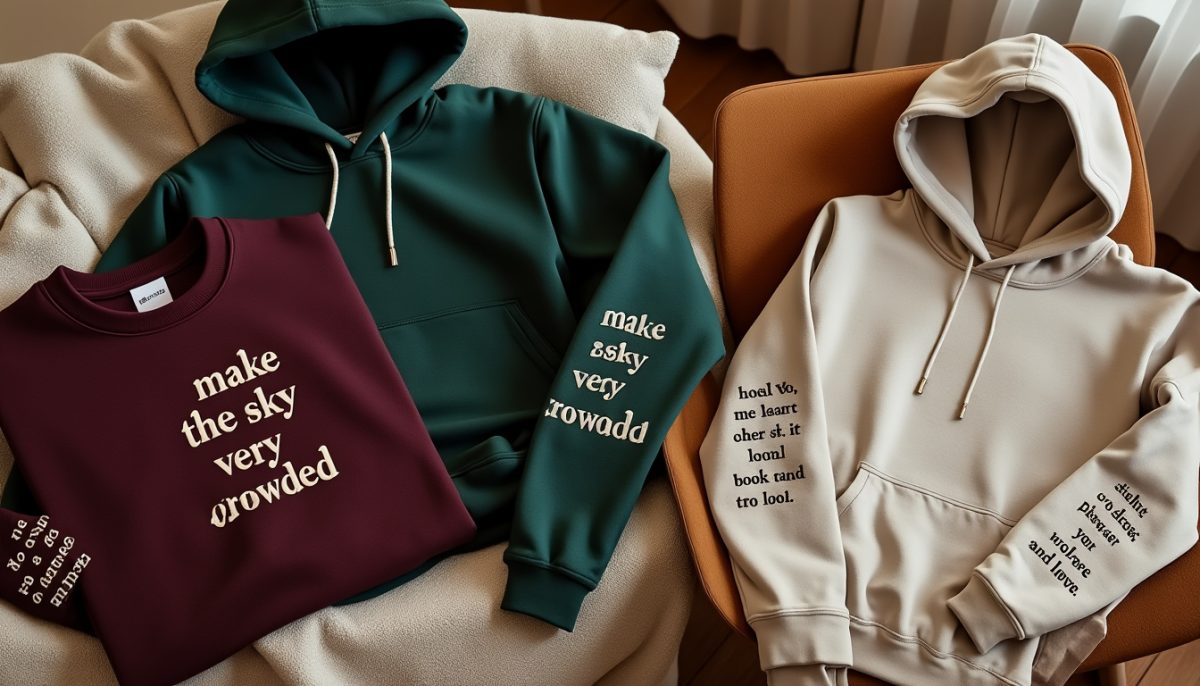 découvrez nos sweatshirts et hoodies chrétiens personnalisés avec broderie 'rendre le ciel très peuplé' par urbannest. des vêtements uniques avec message sur la manche, parfaits comme cadeau inspirant pour adultes.
