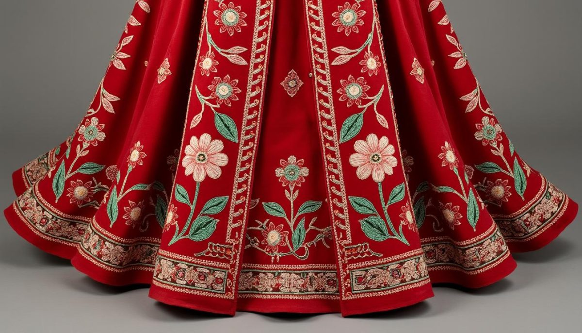 découvrez une robe rouge exceptionnelle, confectionnée par 380 artistes internationaux. chaque broderie de cette œuvre unique raconte une histoire, mêlant créativité et passion pour un résultat spectaculaire.