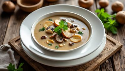 découvrez notre délicieuse recette de velouté de champignons forestier, une soupe onctueuse et riche en saveurs, parfaite pour réchauffer vos repas d'automne et d'hiver.