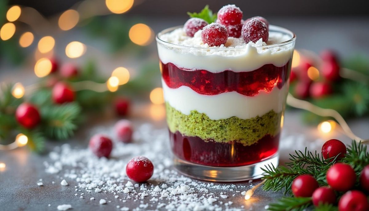 découvrez comment réaliser une verrine de noël élégante en couches colorées, parfaite pour sublimer votre table de fête et ravir vos invités avec une présentation raffinée et festive.