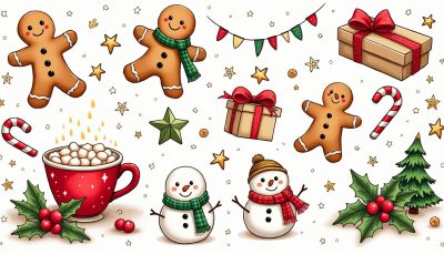 découvrez nos doodles de noël adorables pour décorer votre bullet journal avec des dessins mignons et festifs, parfaits pour célébrer la saison des fêtes.