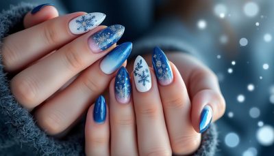 découvrez des designs d'ongles bleus inspirés par l'hiver pour noël, alliant fraîcheur et élégance pour des fêtes stylées.