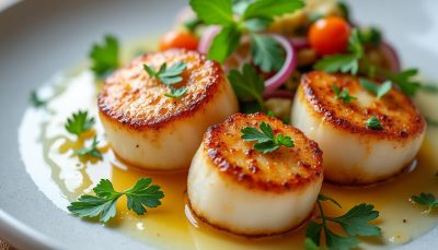 découvrez notre recette de saint-jacques poêlées fondantes, idéale pour un plat savoureux et rapide à préparer. parfait pour impressionner vos invités avec une touche gourmande et raffinée.