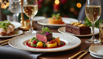 découvrez notre repas du jour de l'an gastronomique raffiné, une expérience culinaire élégante pour célébrer la nouvelle année avec saveurs et finesse.