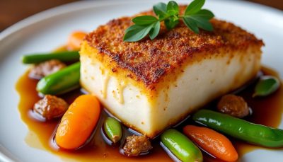 découvrez le rôti de lotte au foie gras croustillant, la nouvelle star du réveillon qui promet de ravir vos papilles et de détrôner la traditionnelle dinde cette année.