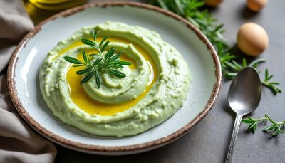 découvrez l'ingrédient secret qui rend cette purée verte au chèvre délicieusement onctueuse et parfumée, pour une explosion de saveurs inattendue qui éveillera vos papilles.
