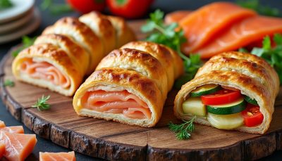 découvrez nos feuilletés express aux saveurs variées : thon, saumon ou légumes, faciles à personnaliser selon vos envies pour un apéritif gourmand et rapide.