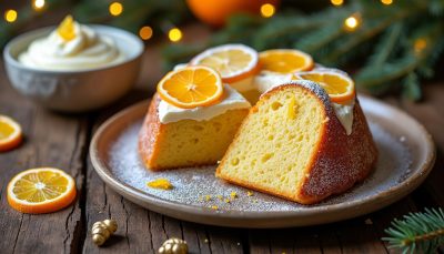 découvrez notre gâteau moelleux à la clémentine et huile d’olive citronnée, accompagné d’une crème mascarpone onctueuse, un dessert parfait pour illuminer vos célébrations de fêtes.