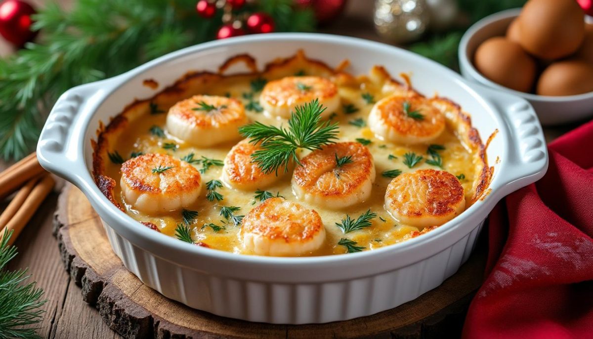 découvrez notre gratin de noël au saumon et saint-jacques, une recette rapide, raffinée et légère pour sublimer vos fêtes avec élégance et gourmandise.