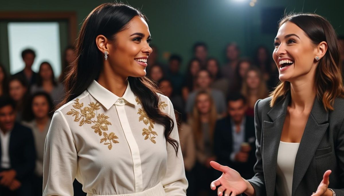 la créatrice exprime son enthousiasme en voyant sabrina carpenter porter sa chemise brodée lors de l'émission saturday night live, soulignant une collaboration pleine de style et d'originalité.