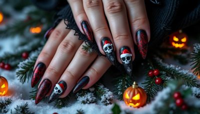 découvrez des designs d'ongles gothiques uniques pour célébrer l'étrange noël avec style et originalité pendant les fêtes.