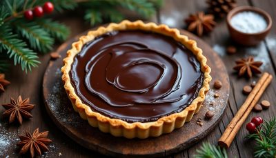 découvrez notre tarte au chocolat noir, un délice fondant, intense et parfumé, parfait pour conquérir noël sans utiliser de crème.