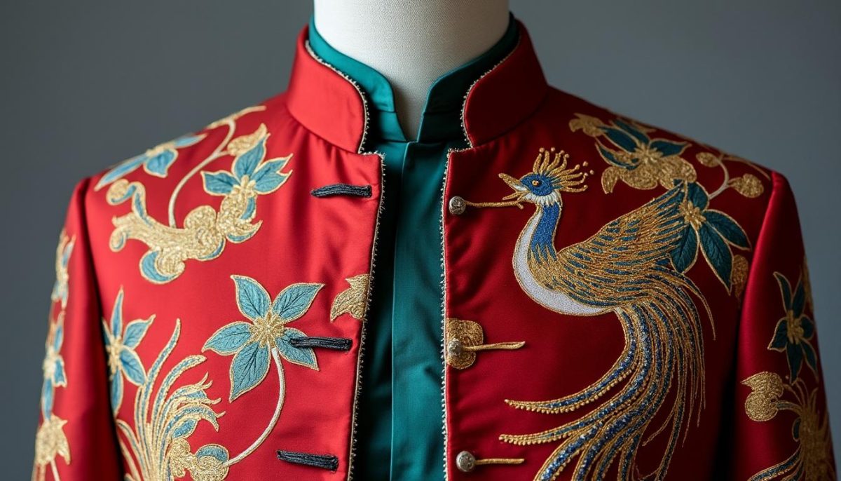 découvrez notre veste en soie chinoise brodée vintage des années 60, alliant élégance et authenticité à petit prix. un incontournable pour les passionnés de mode rétro.