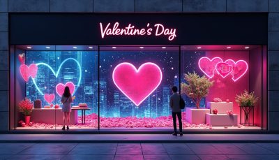 découvrez 4 idées de vitrines design et modernes pour célébrer la saint-valentin avec style et originalité.