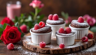 découvrez 4 recettes délicieuses de soufflé au chocolat parfaites pour célébrer la saint-valentin avec gourmandise et élégance.