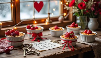 découvrez 5 délicieuses recettes de crumble aux fruits rouges parfaites pour célébrer la saint-valentin avec douceur et gourmandise.