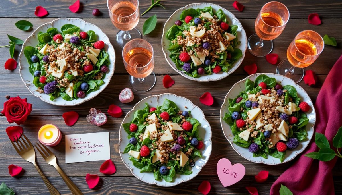 découvrez 5 recettes de salades gourmandes parfaites pour célébrer la saint-valentin avec saveur et élégance.