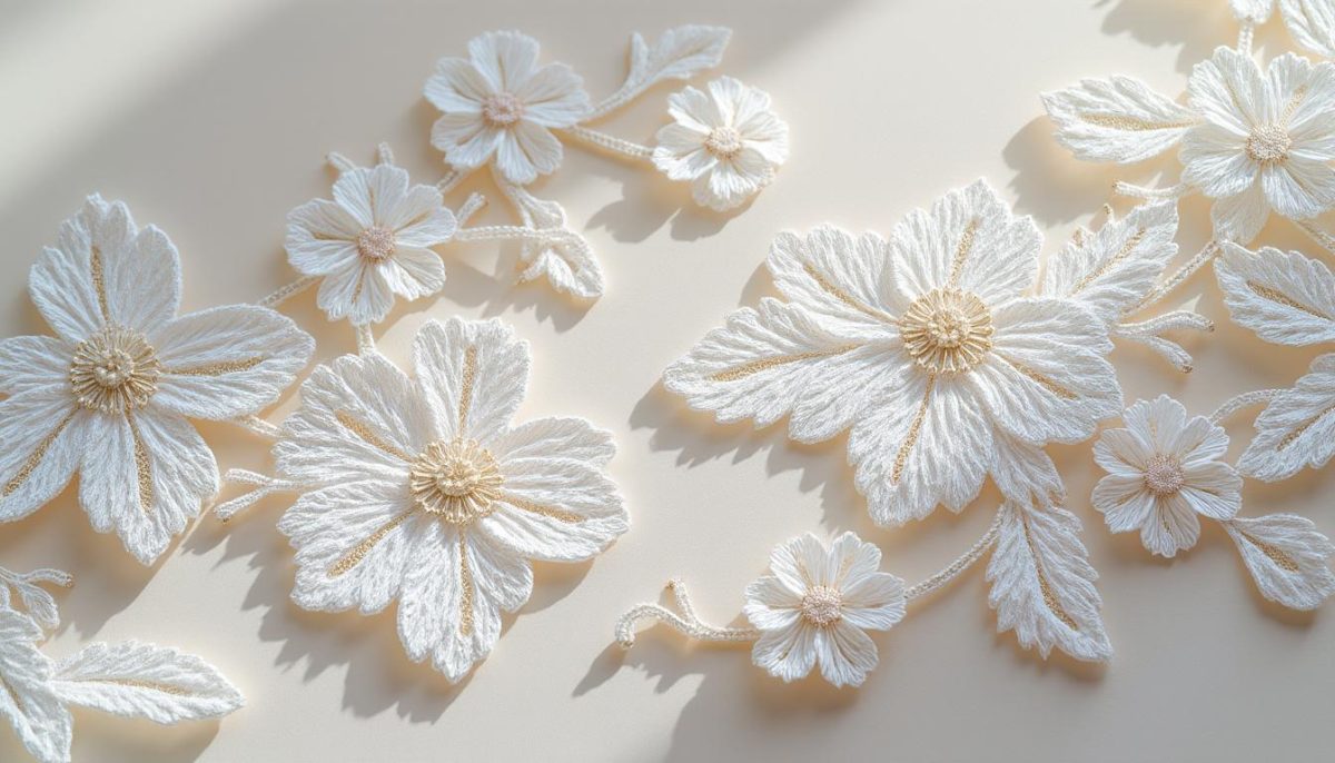 découvrez les appliques en dentelle fleurie blanches benecreat, parfaites pour sublimer vos robes de mariée et projets couture diy avec leurs broderies élégantes et raffinées.