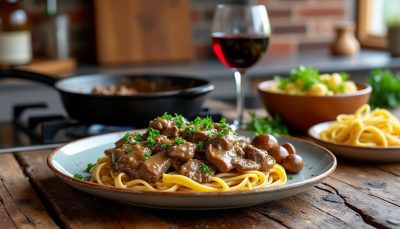 découvrez la recette rapide et savoureuse du bœuf stroganoff, un plat traditionnel russe qui réchauffe vos repas en seulement 30 minutes. parfait pour un dîner convivial et plein de goût.