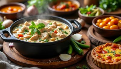 découvrez notre recette facile de chili blanc au poulet en cocotte, onctueux, savoureux et réconfortant, parfait pour un repas chaleureux en famille.
