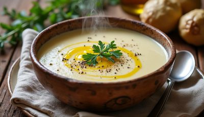 savourez un velouté de topinambours onctueux et parfumé, parfait pour réchauffer vos soirées d’hiver avec douceur et convivialité.