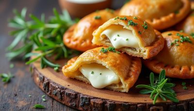 découvrez nos empanadas dorées au chèvre fondant, une explosion de saveurs qui célèbre le bonheur à chaque bouchée. un délice gourmand à partager sans attendre !