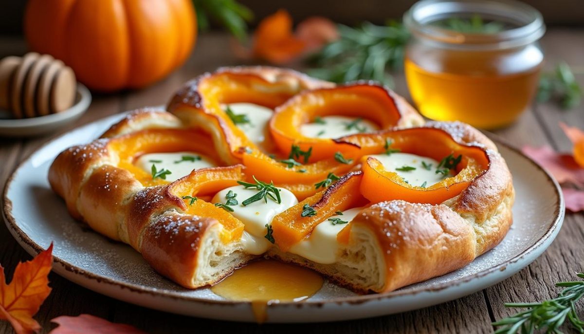 découvrez notre feuilleté hivernal croustillant au potimarron rôti, miel et chèvre fondant, une recette légère et savoureuse qui réinvente vos repas d'hiver avec douceur et gourmandise.