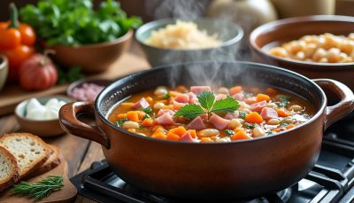 découvrez notre recette facile et savoureuse de soupe réconfortante au jambon et aux haricots, idéale pour vous réchauffer tout l'hiver. parfaite pour des repas chaleureux et gourmands.