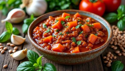 découvrez la recette innovante de laurent mariotte qui revisite la sauce bolognaise en utilisant des lentilles vertes, pour un plat à la fois savoureux, gourmand et surprenant.