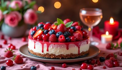 découvrez notre recette facile et rapide de cheesecake sans cuisson aux fruits rouges, parfaite pour célébrer la saint-valentin 2026 avec douceur et gourmandise.