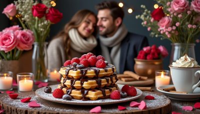 découvrez nos délicieuses gaufres crousti-moelleuses au chocolat chaud, parfaites pour la saint-valentin 2026. un dessert gourmand pour célébrer l'amour avec douceur et plaisir.