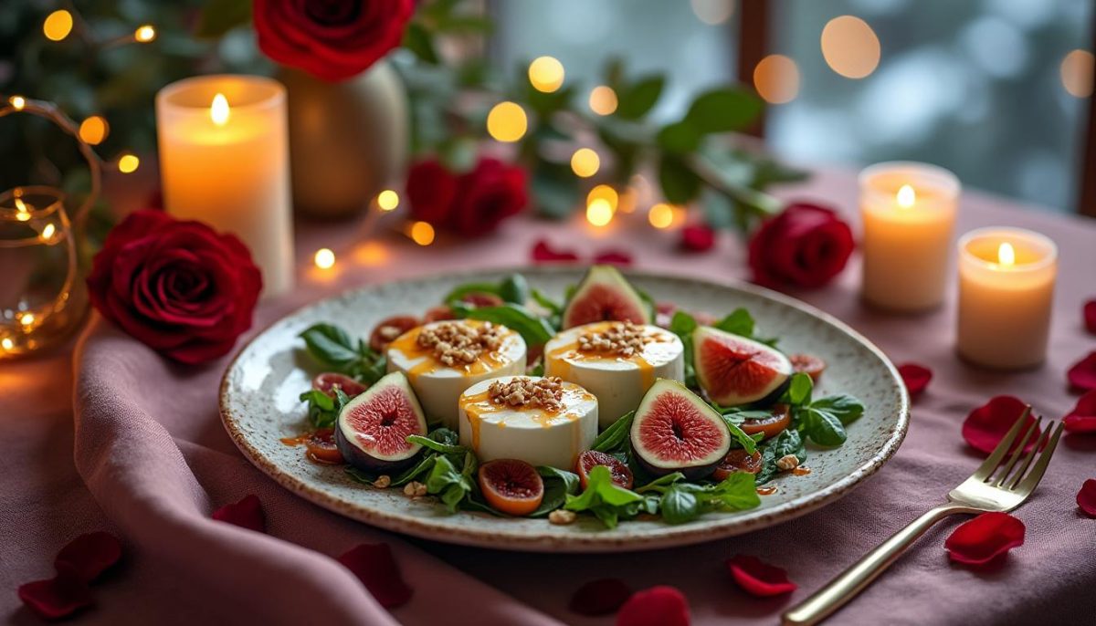 découvrez une recette raffinée pour la saint-valentin 2026 : une entrée délicieuse de salade tiède avec chèvre chaud et figues, parfaite pour une soirée romantique.