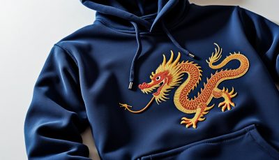 découvrez notre sweat à capuche unisexe en coton, orné d'une broderie dragon orientale. modèle chaud, confortable et disponible à prix discount pour un style unique et tendance.