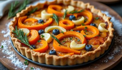 découvrez la tarte aux légumes d'hiver, un délicieux équilibre entre un intérieur moelleux et un extérieur croustillant, parfaite pour sublimer vos repas hivernaux.