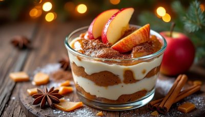 découvrez le tiramisu pommes-caramel fondant, un dessert gourmand et facile à préparer qui remplace la traditionnelle bûche pour prolonger la magie des fêtes avec douceur et saveurs.