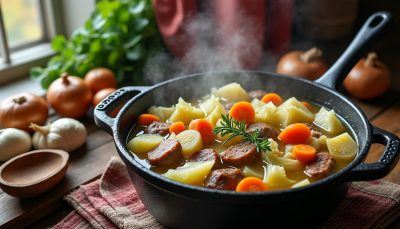 découvrez une potée de chou simple à préparer, mijotée lentement pendant 2 heures pour réchauffer agréablement vos soirées d'hiver.