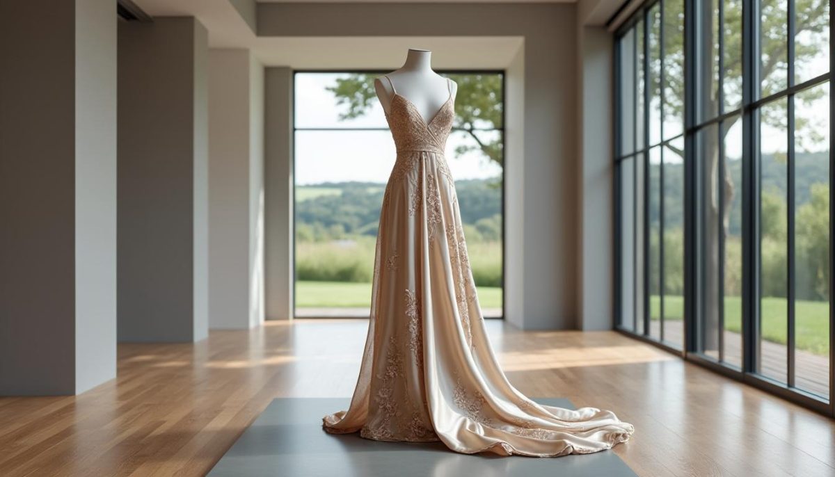 découvrez la robe en soie record exposée dans le devon, une pièce exceptionnelle alliant élégance et histoire textile.