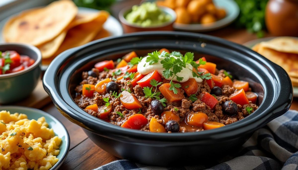 découvrez une recette rapide et facile de viande à tacos en mijoteuse, préparée avec seulement 3 ingrédients pour un repas savoureux et express.