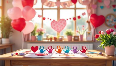 découvrez 5 bricolages créatifs pour la saint-valentin utilisant des empreintes de main, parfaits pour partager amour et tendresse en famille.