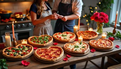 découvrez 6 idées de pizzas en forme de cœur pour une saint-valentin maison délicieuse et romantique. recettes faciles à réaliser pour impressionner votre moitié.