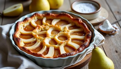 découvrez ce clafoutis aux poires, à la fois tendre et croustillant, une recette simple qui séduira les palais sans complication.