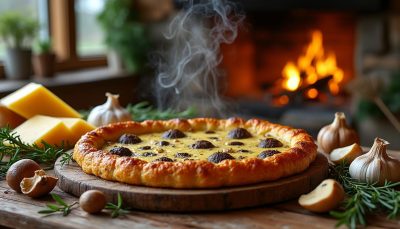 découvrez la recette hivernale parfaite avec des champignons dorés et du comté fondant, enveloppés dans une croûte croustillante qui réchauffe le cœur et les papilles.
