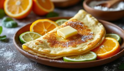 découvrez la recette émouvante de cyril lignac : une crêpe moelleuse nappée de beurre aux agrumes, parfaite pour célébrer la chandeleur avec gourmandise.
